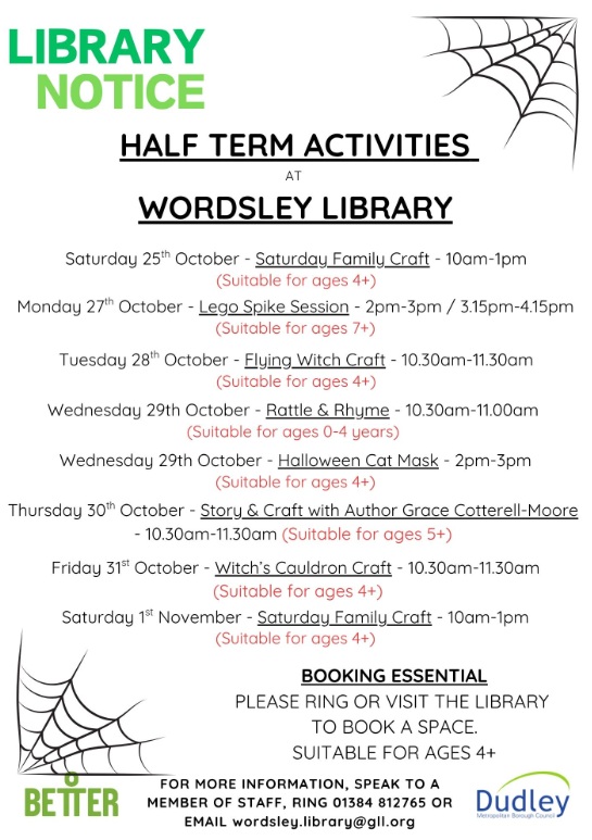 Wordsley Library - Children's Half Term Activities
